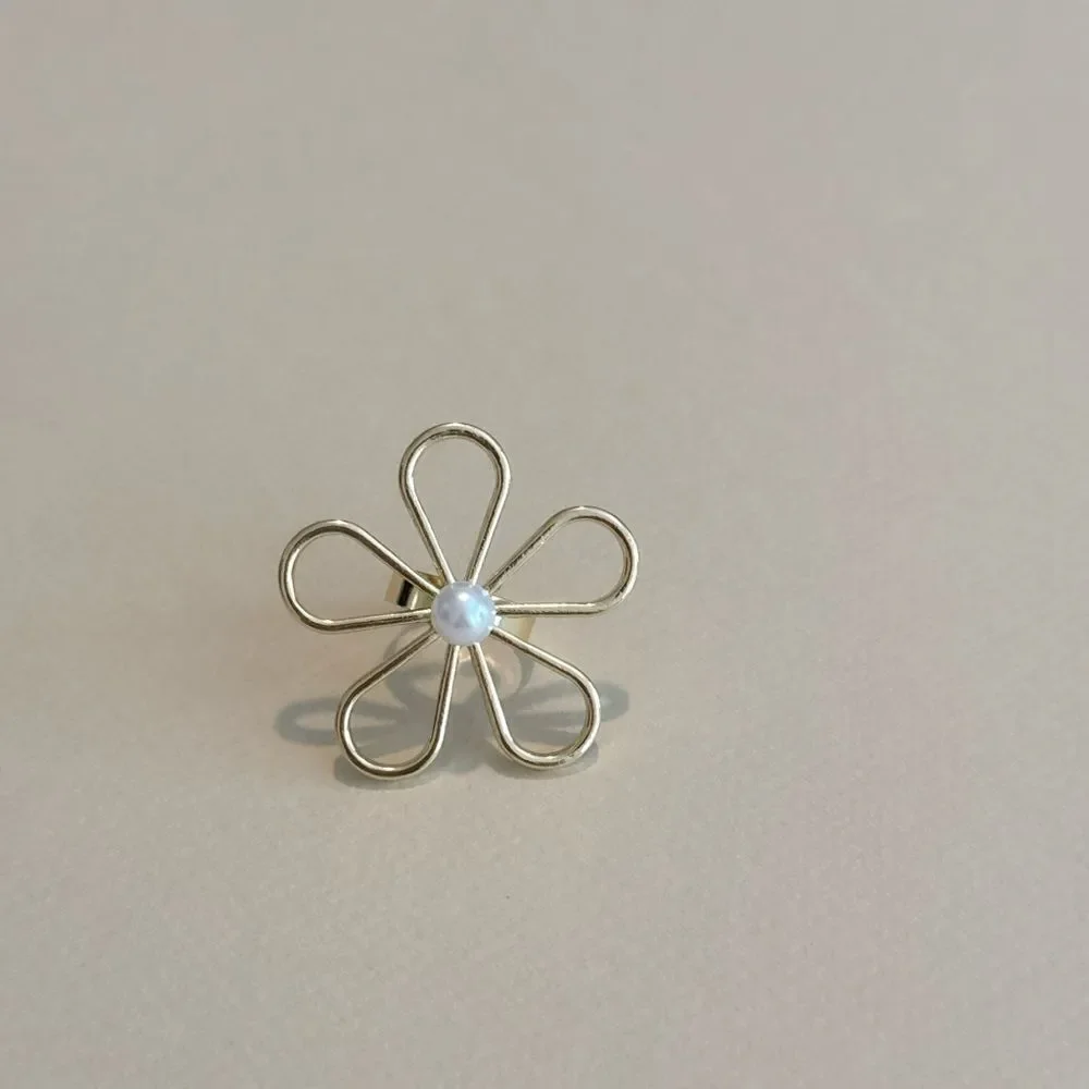 Flower pearl ring N1302 - Picture 2 of 4
